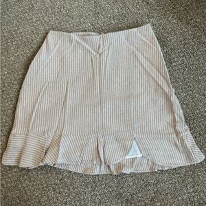 Abercrombie Tan Stripped Linen Skirt